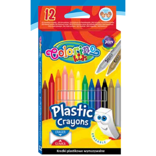 Crayons de couleur plastiques 12 pcs